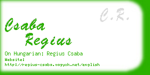 csaba regius business card